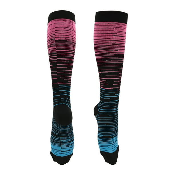 Calcetines de ciclismo únicos y económicos, transpirables, absorbentes de sudor, antifricción, calcetines de bicicleta al aire libre, rojo rosa, azul claro, tamaño S-M, neutros y universales, 1 par