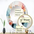 thumbnail image 3 of Designart "composition Rhythms II" Abstract Round Wall Mirror - Modern Oval Printed Decorative Oversized Mirror - Multiple Color Options, 3 of 4