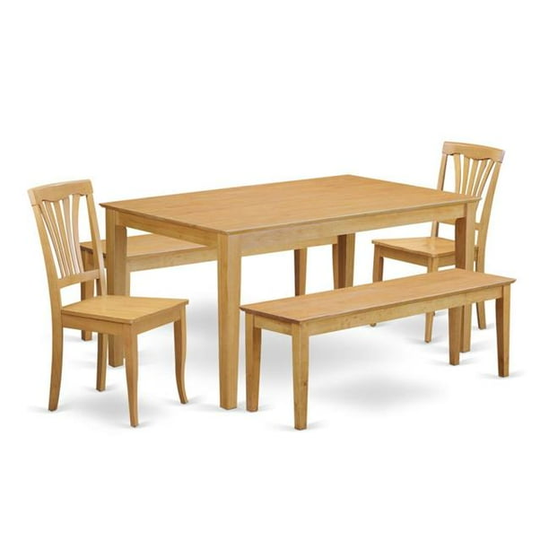 Dining Table 2 Kitchen Chairs Along With 2 Wooden Benches 44 Oak Walmart Com Walmart Com