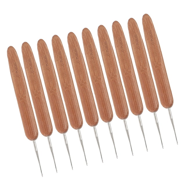 Wosthever 10 Uds ganchos de ganchillo mango de bambú alúmina ganchos de ganchillo juego de agujas de tejer 2,5-6mm ganchillo para tejer herramienta de Decoración del hogar 1 cabeza 0.75mm