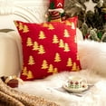 thumbnail image 2 of Beautynvta Christmas Pillow Cover, 18x18 Inch Gold Christmas Tree Printed Throw Pillowcase, Red Xmas Pillow Cover, Soft Plush Holiday Cushion Cover for Sofa Couch Bed Home Decor, 2 of 6