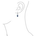 thumbnail image 3 of Bling Jewelry Womens Blue CZ Accent Ribbon Bow Oval Drop Chandelier Earrings, 3 of 4