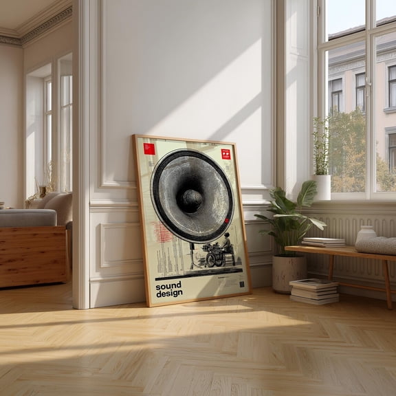 Vintage Speaker Print, Retro Sound De Wall Art Home Decor #3160, 8x12 UNFRAMED