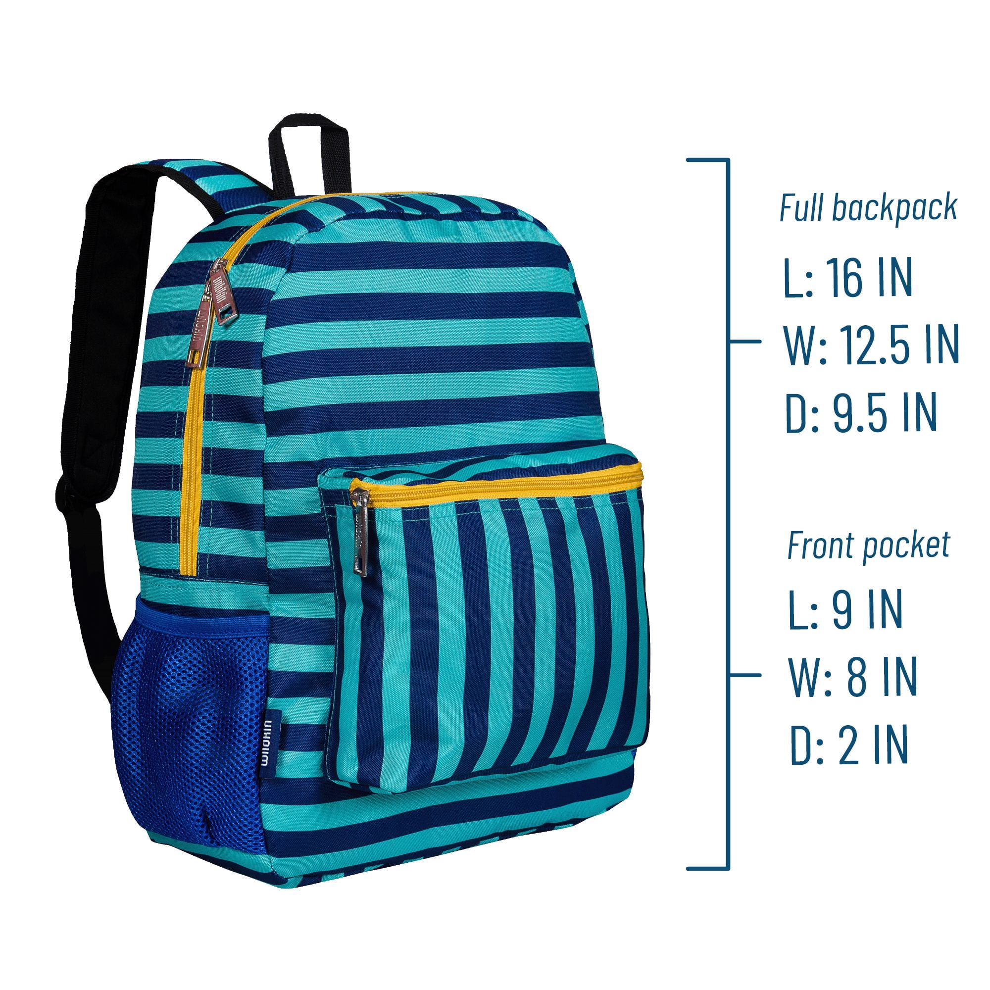 Wildkin Kids 16 Inch Backpack for Boys and Girls (Blue Stripes)