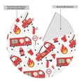 thumbnail image 4 of Kll 30" Christmas Tree Skirt Fire Truck Xmas Tree Skirts Mat For New Year Xmas Holiday Party Indoor Outdoor Home Decoration, 4 of 9