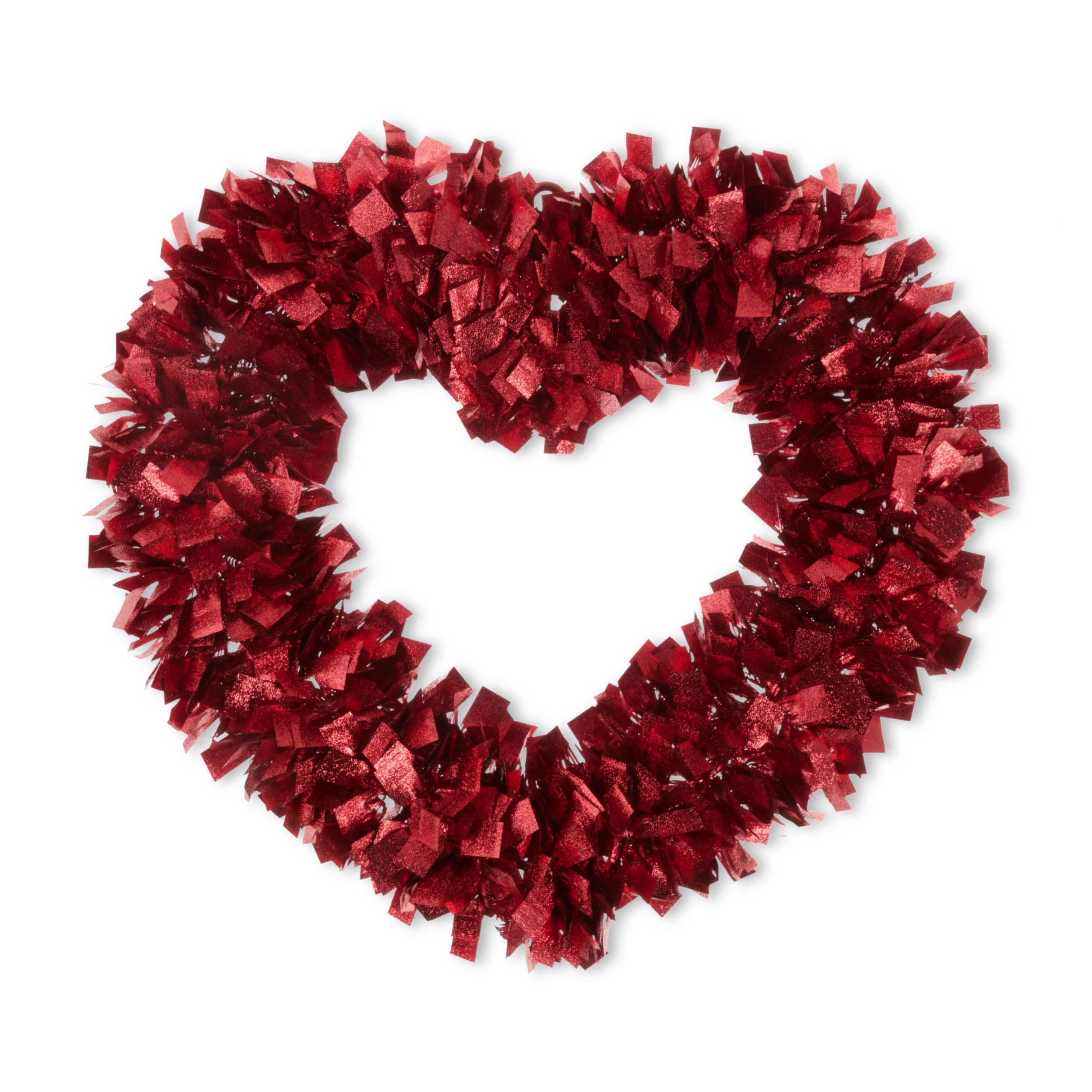 Way To Celebrate Valentine's Day Red Chunky Tinsel Heart Wreath