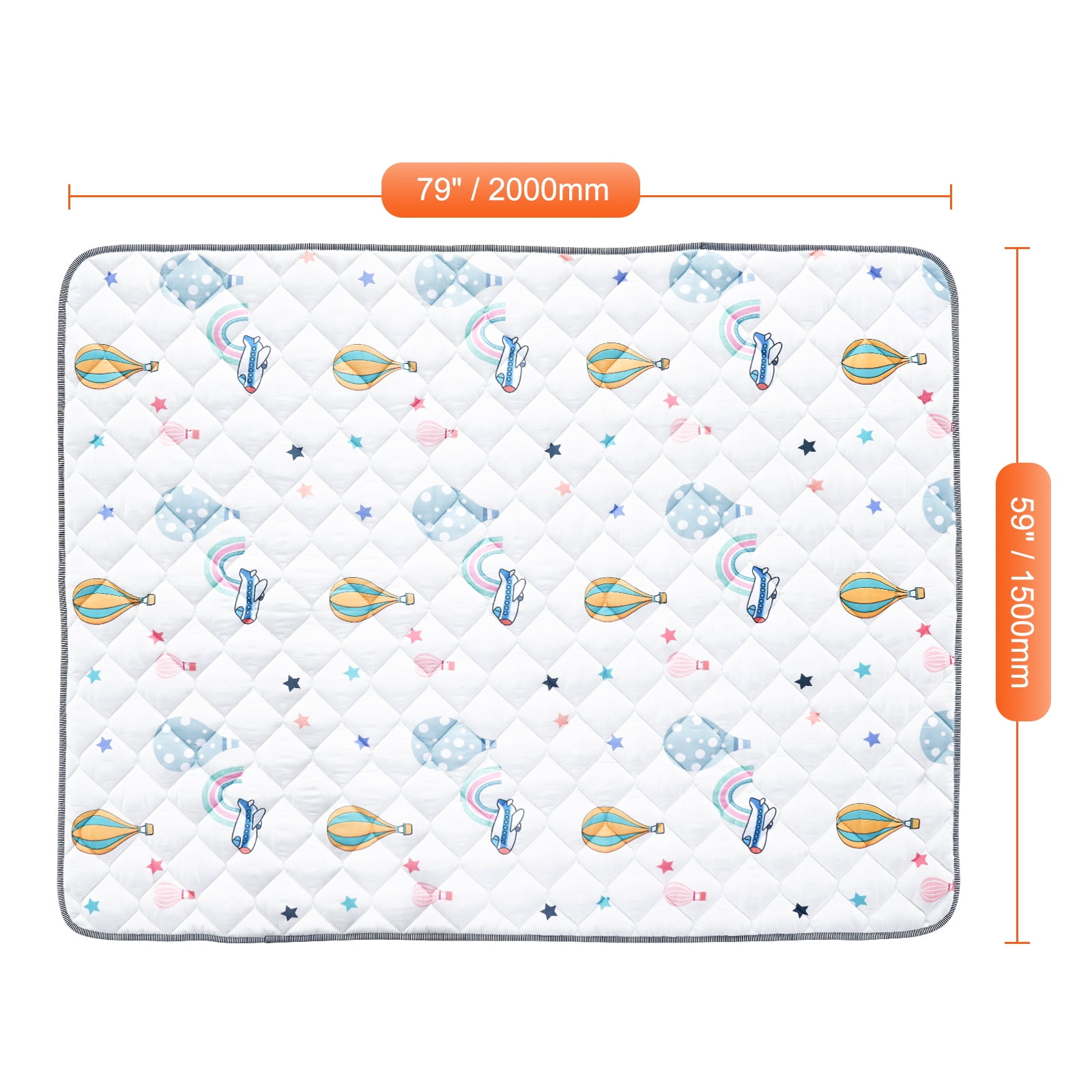 KFFKFF Baby Play Mat, 59"x79" Toddler Play Area, Slip-Resistant Unified Soft Mat, Easily Folded, Water-Resistant Play Space for Babies, Toddlers, Newborns, Easy to Clean, for Play & Tummy Time
