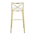 thumbnail image 5 of Modern Charlotte 30" Contemporary Fixed-Height Barstool In Gold Metal And White Faux Leather - Set Of 2, 5 of 7