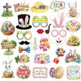 thumbnail image 1 of Set de 30 accesorios para fotomatón de Pascua | Divertidos accesorios para disfraz de conejito y pollito | Decoraciones de cartón resistentes para celebraciones de primavera, reuniones familiares y, 1 of 5