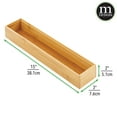 thumbnail image 3 of mDesign Stackable 15" Long Office Bamboo Drawer Organizer, 4 Pack, Natural Wood, 3 of 8
