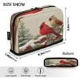 thumbnail image 3 of Standing Pencil Case with Base Large Capacity Stationery Pouch Pen Bag with Zipper for Women Men Bird and Snow-covered Trees, 3 of 7