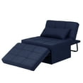 thumbnail image 3 of Ainfox Ottoman Chair Lounger Bed，4 in 1 Convertible Single Sofa Couch Futon Bed, 70.9''L x 33.9''W (Dark Blue), 3 of 8