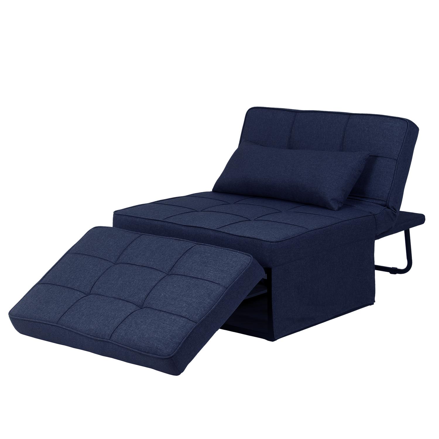 Ainfox 4-in-1 Convertible Ottoman Sofa Bed, Blue photo 2