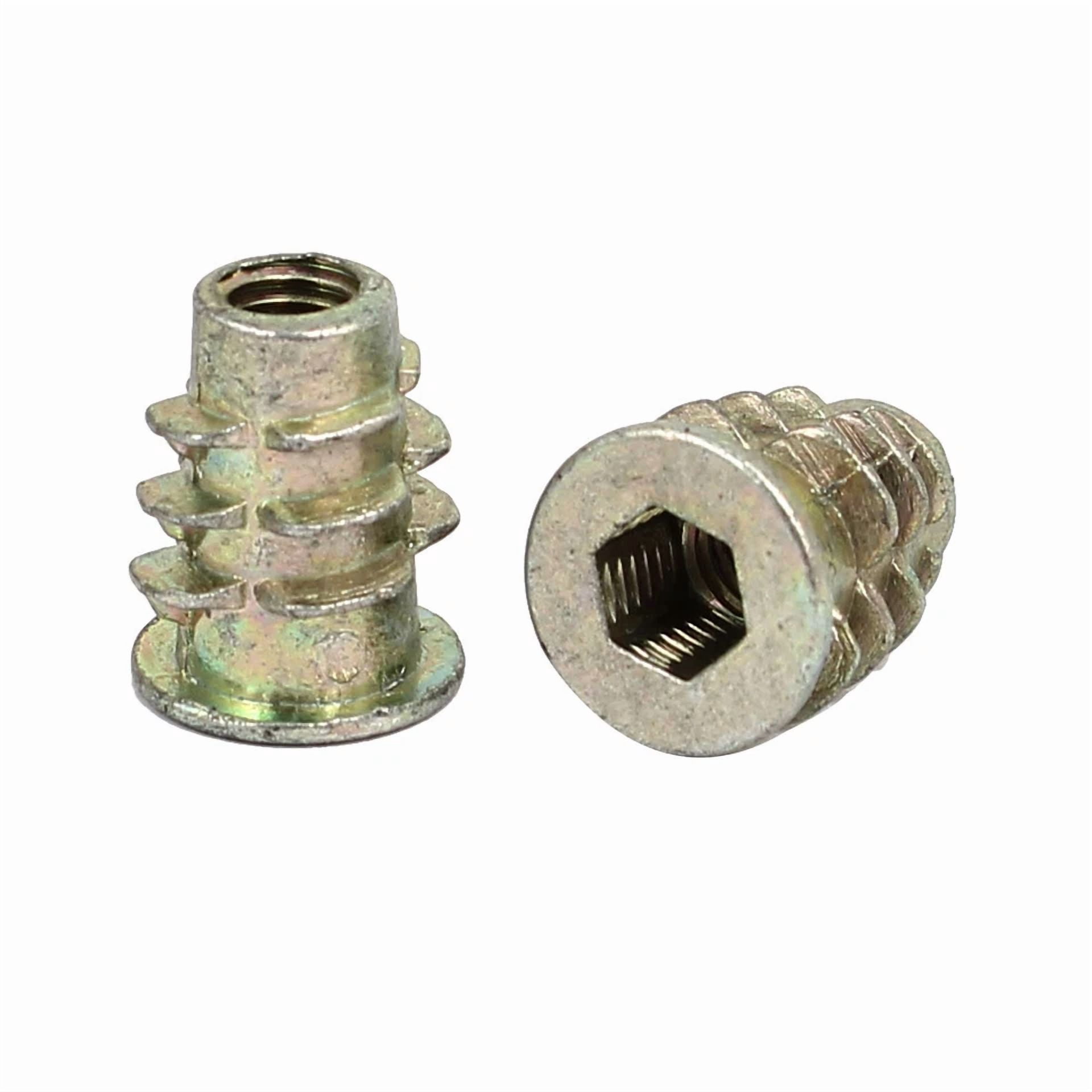CIRCLE- 50Pcs M5X14Mm Interface Hex Socket Threaded Insert Nuts For Wood Furniture