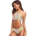 thumbnail image 3 of Dreamtimes Hippie Tie Dye Swirl Swimsuits Padded Bikini Sets Sexy Swimwear for Women, Medium, 3 of 7
