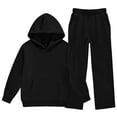 thumbnail image 7 of Mercatoo Girls Boys 2 Piece Tracksui𝐭 Wide Leg Sweatpants & Hooded Sweatshirt Elastic Waist Baggy Straight Leg Pants Athletic Outfits, 7 of 7