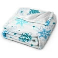 thumbnail image 2 of Snowflakes Throw Blanket Ultra Soft Warm All Season Christmas Decorative Fleece Blankets for Bed Chair Car Sofa Couch Bedroom 60"X50", 2 of 6