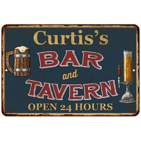 Tavern On The Green Patio Curtis's Green Bar & Tavern Personalized Rustic Sign 8 x 12 High Gloss Metal 208120047480 ()