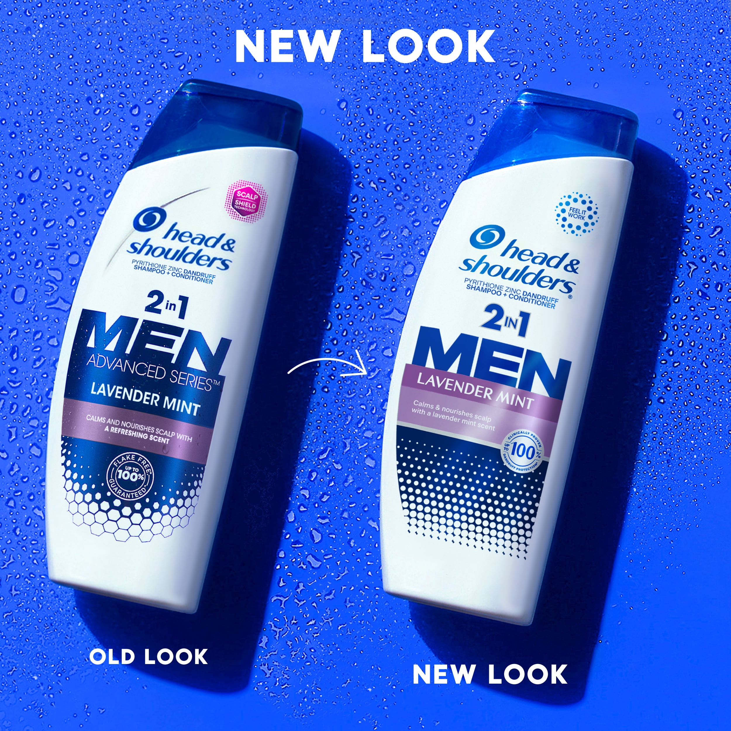 (3 pack) Head and Shoulders Men 2 in 1 Dandruff Shampoo and Conditioner, Lavender Mint, 12.5 oz