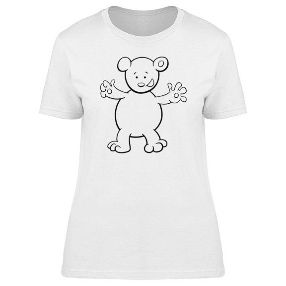 Bear Doodle Cartoon Tee Women's -Image by Shutterstock