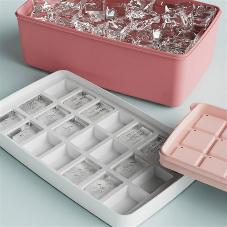 Ice Cube Mold Mahjong Pattern 21 Ice Cube Trays Reusable for w/ Scoop  Storage Bin 