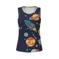 thumbnail image 4 of Lsque Space Printed Workout Tank Tops for Women, Athletic Sports Tank Tops, Compression Sleeveless Dry Fit Shirts,Sleeveless Yoga Shirt-X-Large, 4 of 9