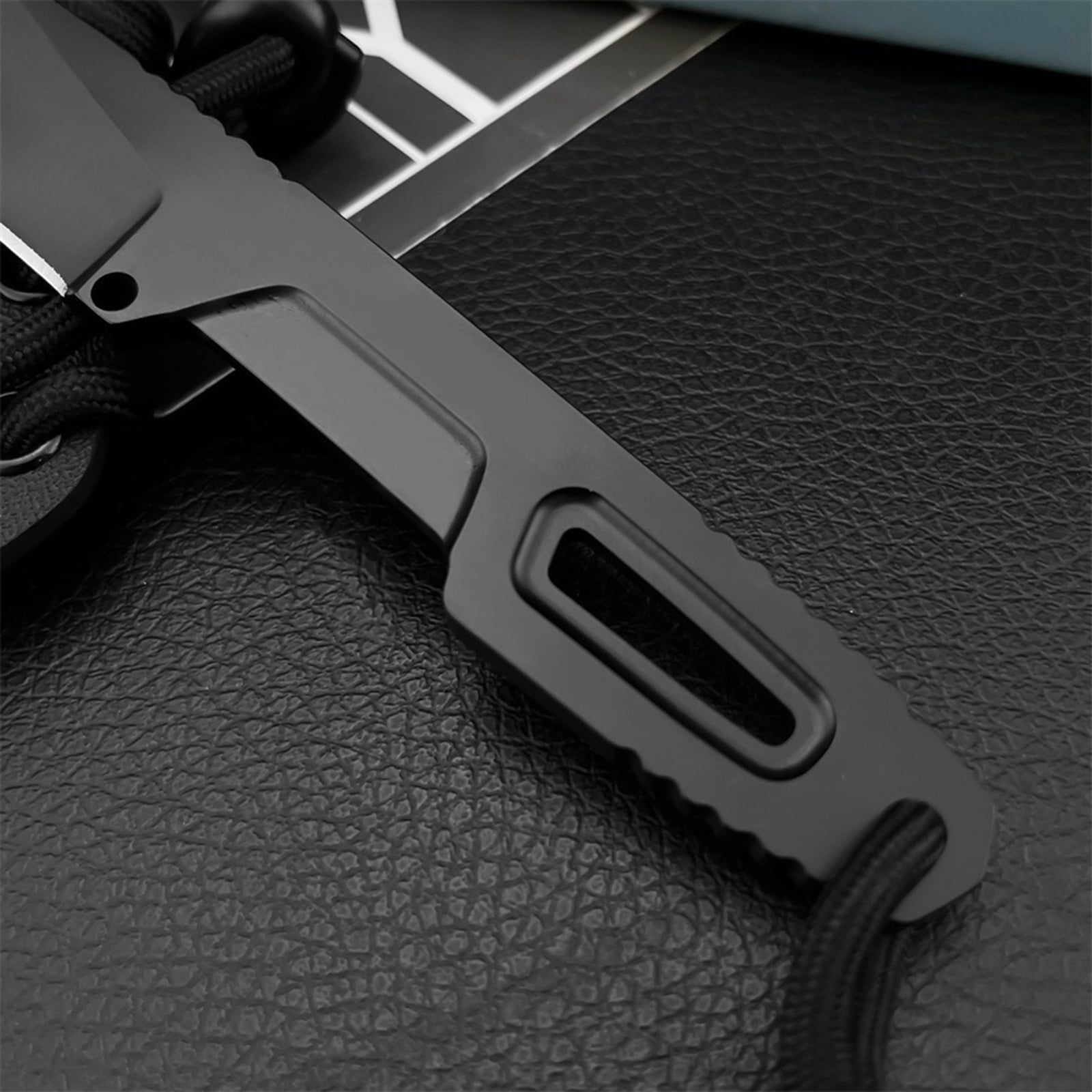 EDC Fixed Blade Utility Knife with Sheath and Lanyard, 2.7-inch Drop Point 7Cr13MoV Blade, Ideal for Camping Food Prep and Hiking