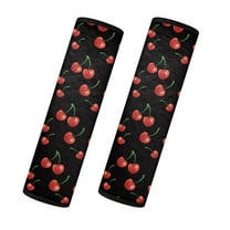 Uorisanigo Cartoon Cherry 2 Pack Universal Car Seat Belt Strap Covers Soft Flannel Seatbelt Covers Seatbelt Cushion Helps Protect You Neck and Shoulder from The Seat Belt Rubbing