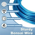 thumbnail image 3 of Uxcell 3 Roll Bonsai Wire 2.5mm Each Roll 32.8ft (10m) Anodized Aluminum Bonsai Wire for Gardening Tree Branch Fixing DIY Crafting, Blue, 3 of 7