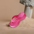 thumbnail image 6 of Xfvqtps Flip Flops for Women Flatform Wedge Split Toed Solid Color Beach Casual Summer Sandals Hot Pink, 6 of 6