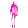 thumbnail image 2 of Parker, Jennifer Paxton 11x14 White Modern Wood Framed Museum Art Print Titled - Fuchsia Street Fashion III, 2 of 4