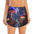 thumbnail image 4 of Lsque Jungle Path Glowing Mushrooms Printed Women's Running Shorts with Liner Pockets,Elastic Quick Dry Workout Athletic Gym Yoga Shorts,Womens High Waist Shorts-Large, 4 of 9