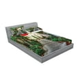 thumbnail image 2 of Ambesonne Rustic Fitted Sheet & Pillow Sham Set, Old Street Flowers, Full, Grey Green, 2 of 2