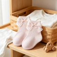 thumbnail image 6 of Miaouyo Toddler Baby Girl Crew Socks Soft Breathable Lace Ruffle Bow Princess Socks, 6 of 8