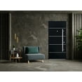 thumbnail image 4 of Front Exterior Prehung Steel Door / Deux 6083 Black Enamel / Stainless Inserts Entry Metal Modern Painted, 4 of 5
