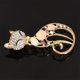 thumbnail image 1 of 2 uds broche de gato de cristal broche de Animal hueco bufandas chal accesorio para mujer (dorado) LingWen 8390605749919, 1 of 1