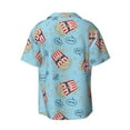 thumbnail image 2 of Xecao offers the I Am A Fan Popcorn for Men's Casual Short-sleeved Shirt, a button-up collared shirt with a pocket, perfect for beach vacations and yacht travel in the Small size., 2 of 7
