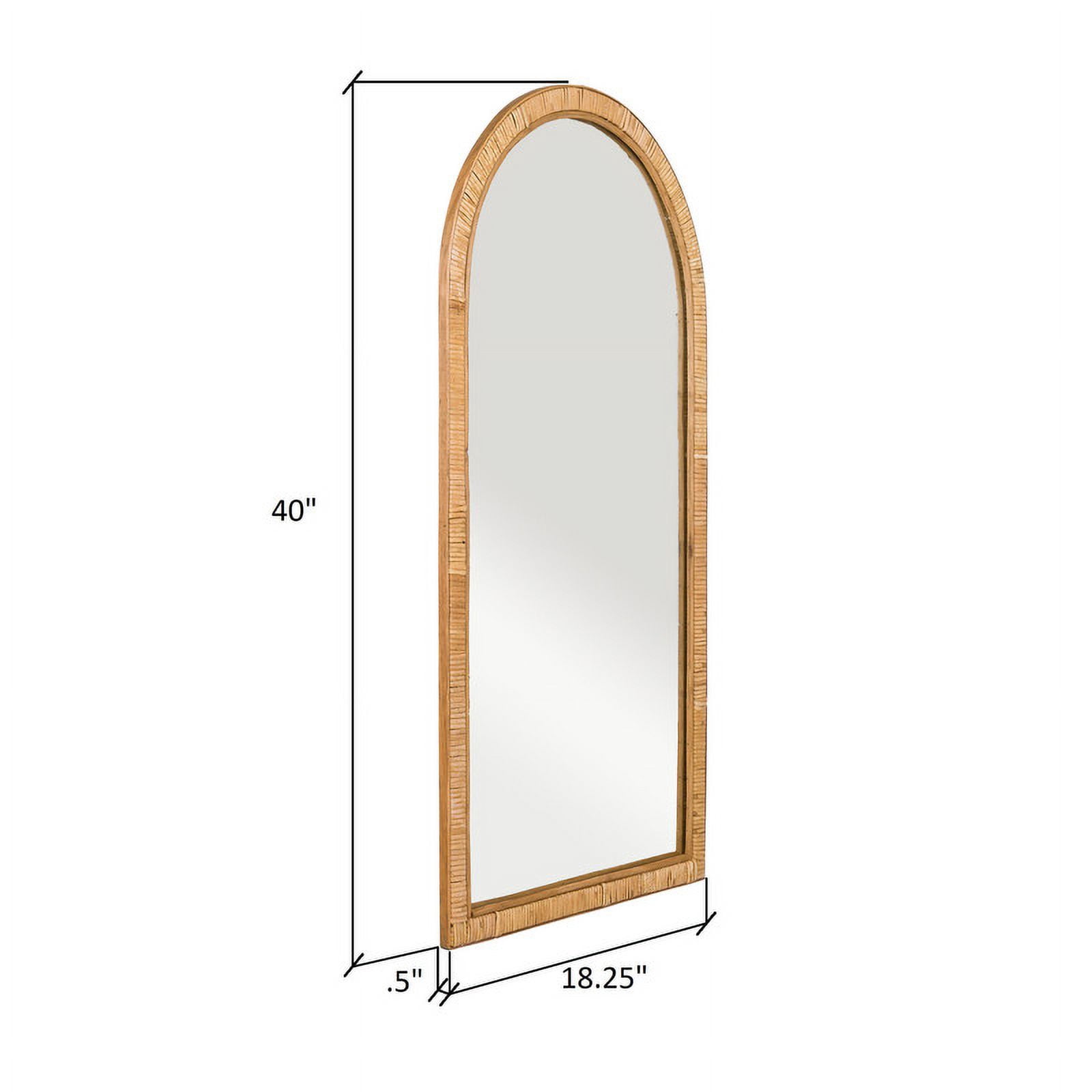 Vista Arch Bamboo Woven Boho Wall Mirror