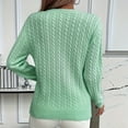 thumbnail image 5 of Scyoekwg Fall Tops for Women 2025 Long Sleeve Casual Crew Neck Knit Sweater Pullover Trendy Loose Pullover (Green,S), 5 of 9