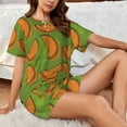 thumbnail image 6 of Womens Pajama Sets With Pocket, Cute Cantaloupe Pine Green Lounge Sets Short Sleeve Sleepwear PJ Sets for Women, 6 of 6