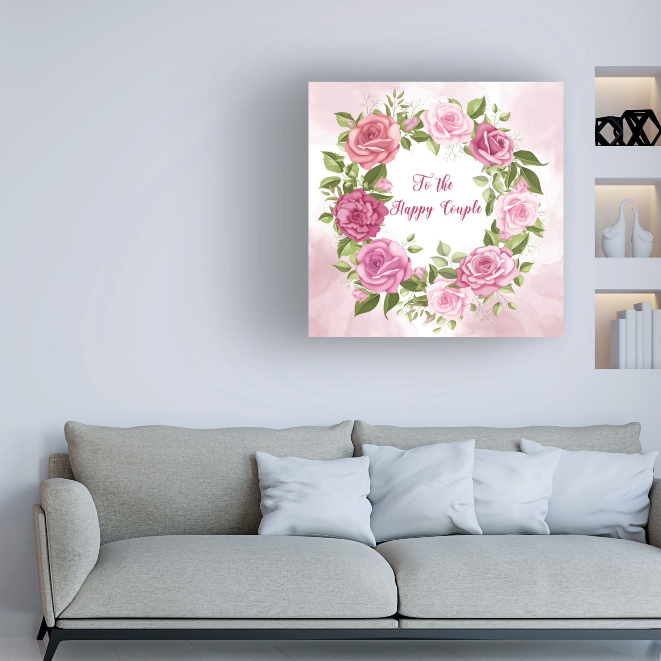 Canvas Wall Art - Jean Plout 'Happy Couple' Wall Art for Living Room, Bedroom, or Office Décor by Trademark Fine Art - 24 x 24 Inches