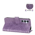 thumbnail image 3 of for Samsung Galaxy S24 Wallet Case for Women, with Card Holder Embossed Mandala Flower Flip PU Leather Magnetic Protective Kickstand Cover with Lanyard for Samsung Galaxy S24, Purple, 3 of 8