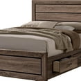 thumbnail image 3 of Wooden Eastern King Size Bed with Storage Drawers Taupe Brown - Saltoro Sherpi, 3 of 5