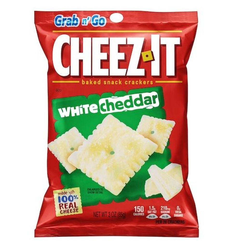 Sunshine Cheez-It White Cheddar Cracker, 3 Ounce bag -- 18 per case.