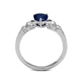 thumbnail image 3 of Heart Shape London Blue Cz Stainless Steel Irish Claddagh Ring Women's Size 9, 3 of 5