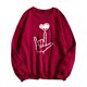 thumbnail image 1 of Gibobby Sudadera sin capucha y ocio Mujer Cómodo Casual Día de San Valentín Simple Amor Impreso Cuello Redondo Manga Larga Sin Capucha Top (Rojo, XL), 1 of 4