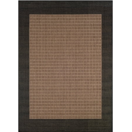 Couristan Recife Checkered Field Area Rug  2  x 3 7   Cocoa-Black Couristan Recife Checkered Field Indoor/ Outdoor Area Rug in Cocoa-Black: Indoor and Outdoor Rated Features a Structured  Flat Woven Construction that has a Smooth Surface Made from 100% Polypropylene  Making It Durable  Stain Resistant  and Easy to Clean UV Resistant to Keep Colors Brighter for Longer Pet-friendly