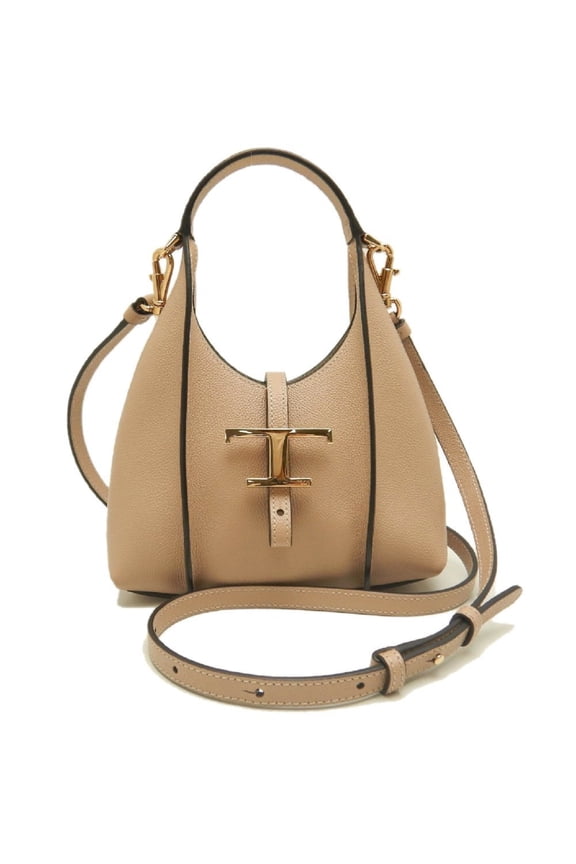 Pre-Owned Tod's TODS T-Timeless Shopping Bag Handbag, Calfskin, Natural, Women's, 253827