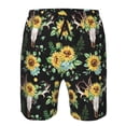 thumbnail image 4 of Kdxio Sunflower Skull Boho Pattern Mens Casual Shorts - Drawstring Summer Beach Sports Shorts for Men, 4 of 9