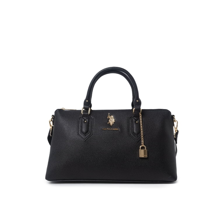 U.S. Polo Assn. Women's Lock Satchel, Black photo 1